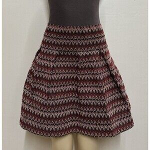 H&M vintage Y2K women size M poly/cotton stretch structured red & black skirt